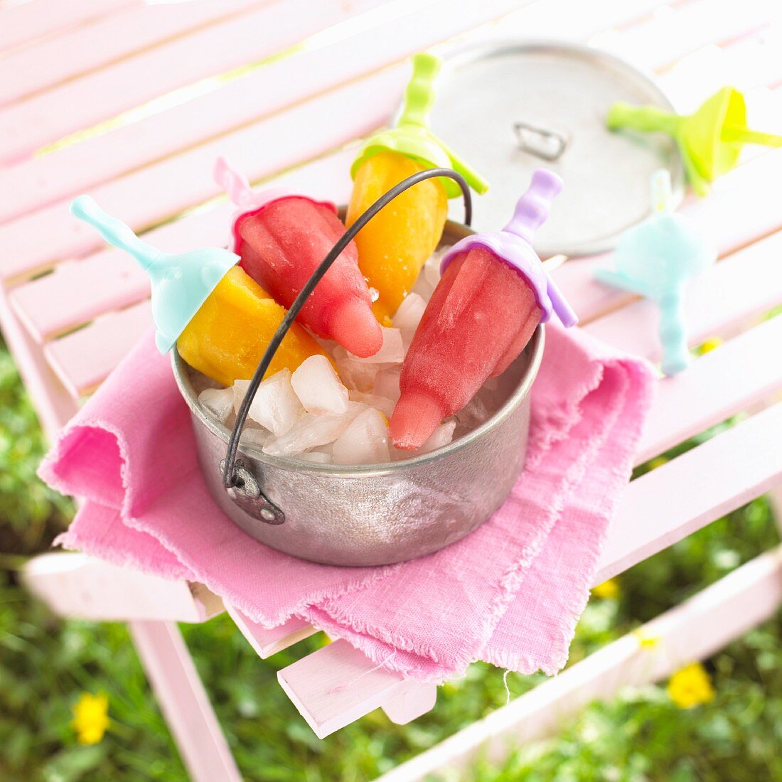 Fruit ice lollies for children's birthday party