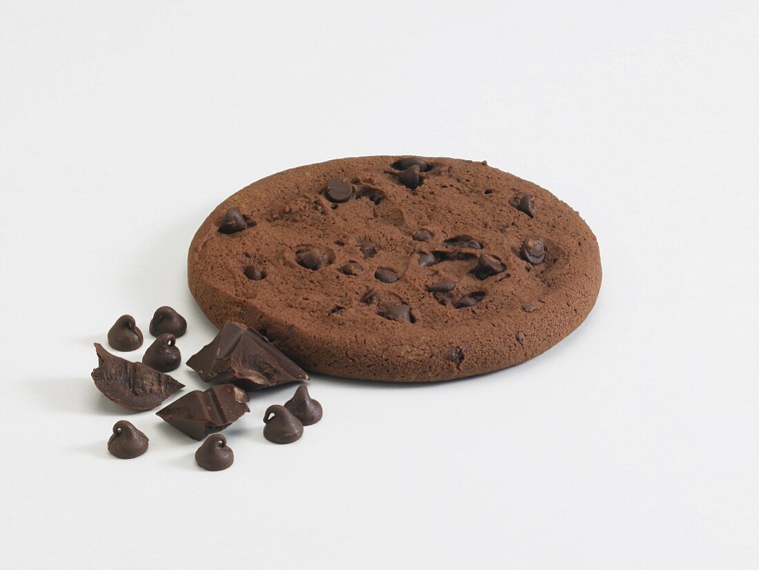 Chocolate Chip Fudge Cookie with Chocolate Chunks and Chocolate Chips