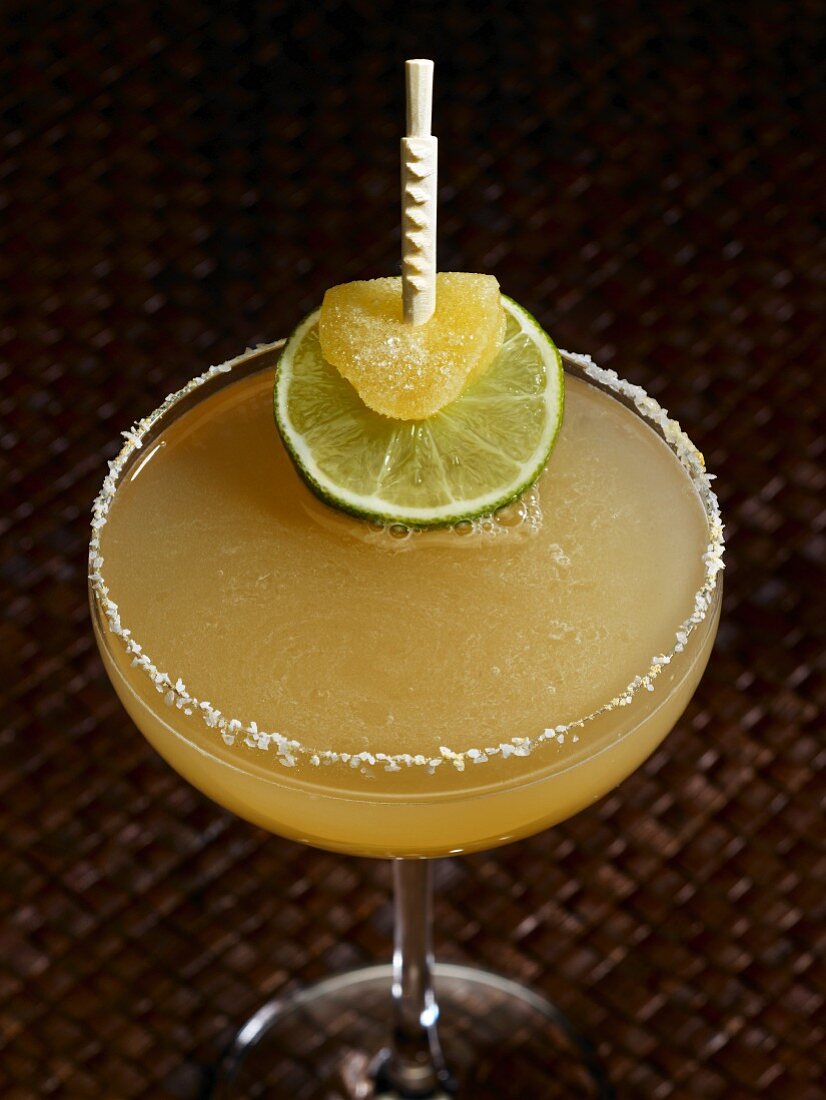 Pineapple Margarita with Fruit Garnish