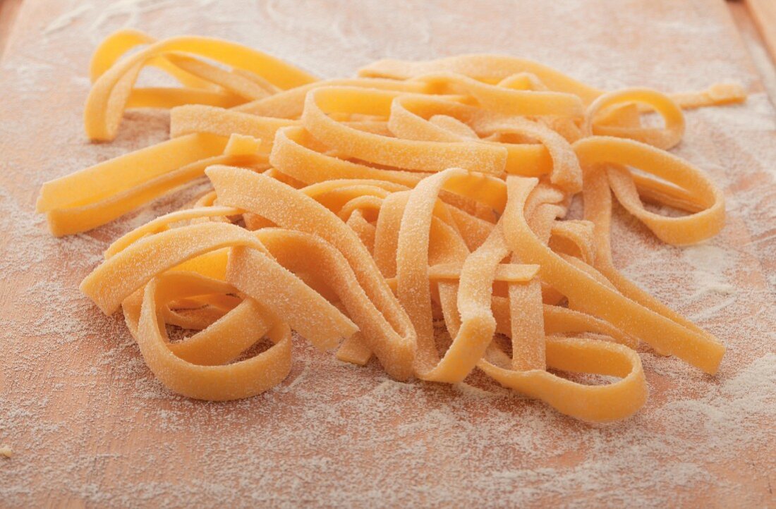 Tagliatelle, rolled and cut by hand