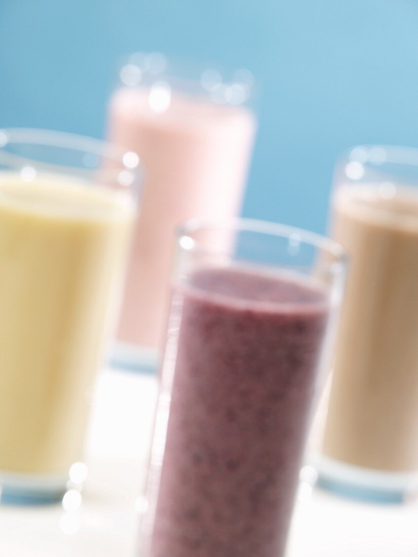 Variety of Smoothies in Glasses