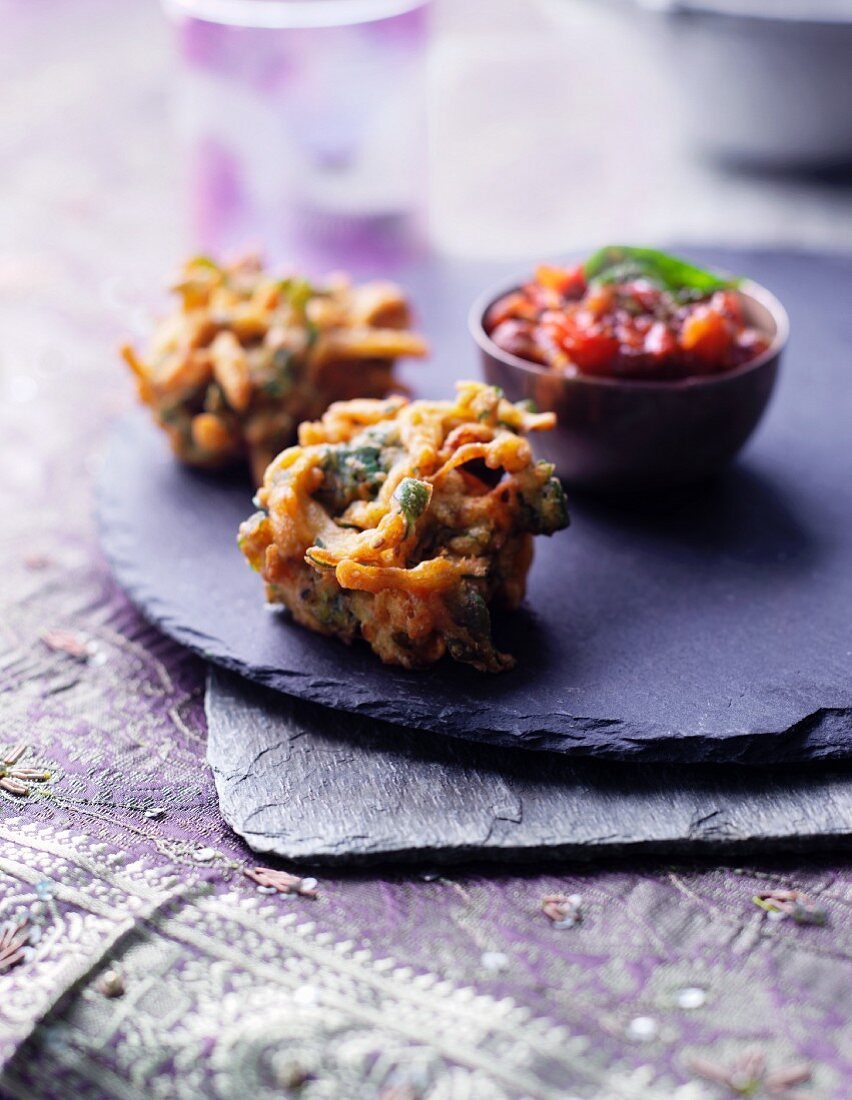 Spicy vegetable muffins and chutney