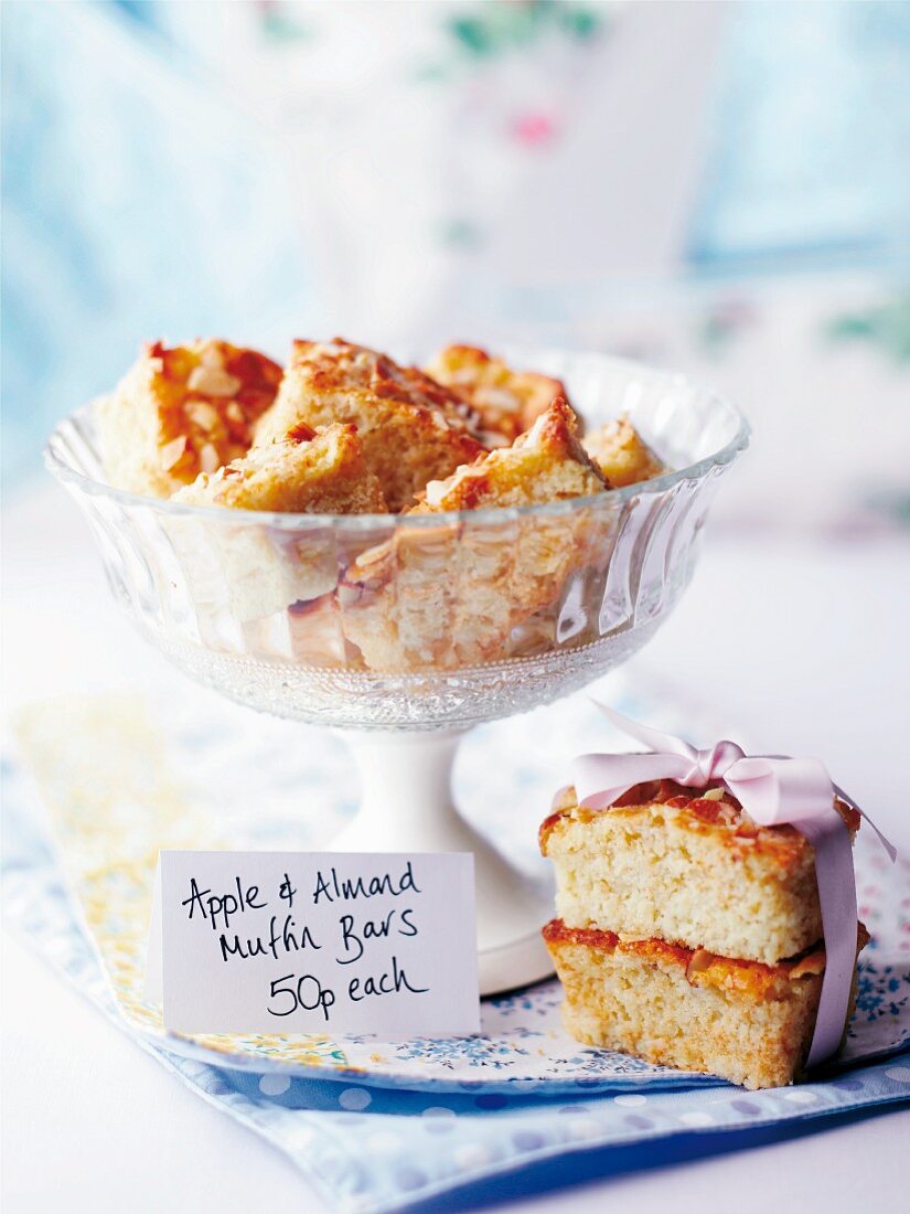 Apple and almond muffin slices