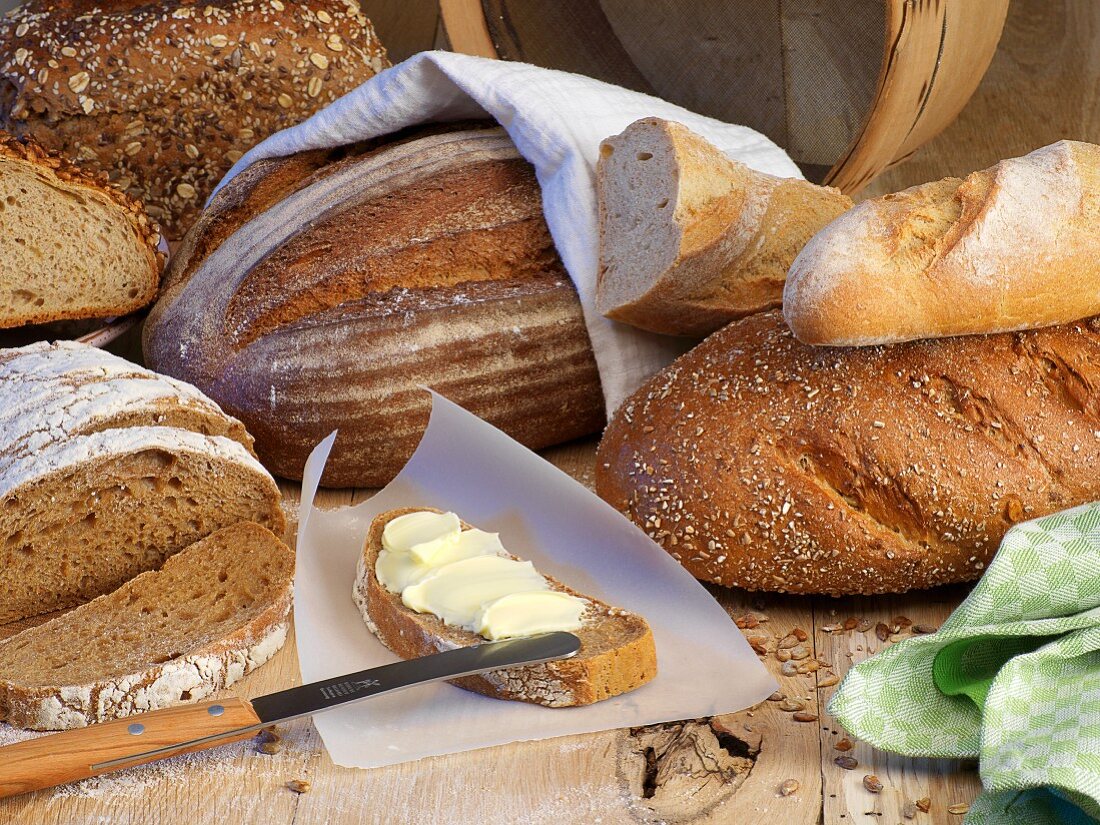 An arrangement of bread