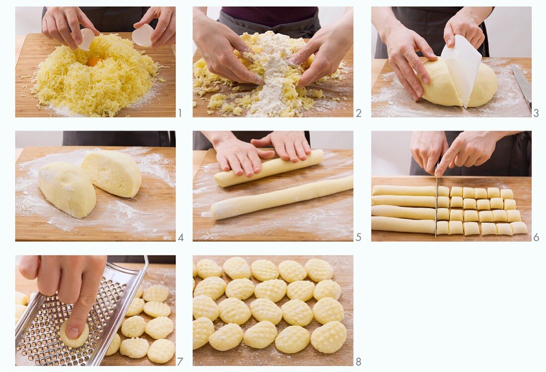 Potato gnocchi being made