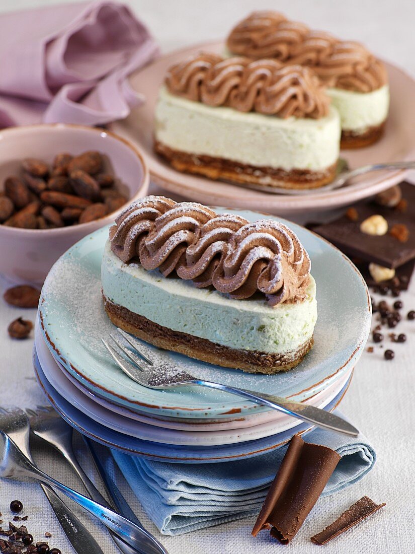 Chocolate and pistachio cake
