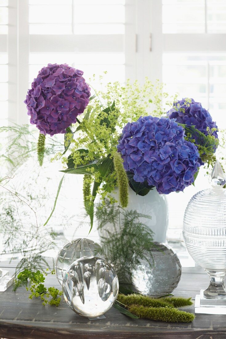 Summer bouquet with hydrangea