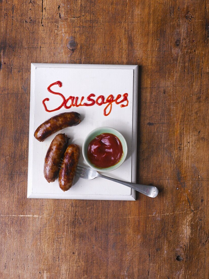 Sausages with ketchup