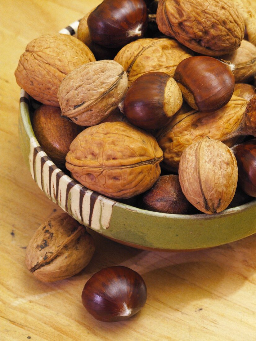 Assorted nuts in a bowl