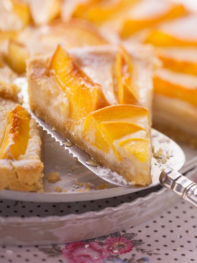 Peach and marzipan tarts