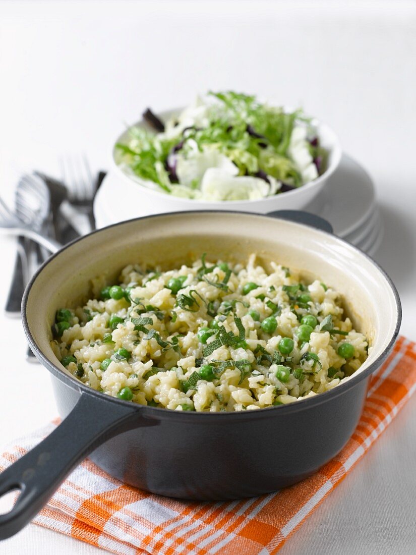 Risotto with peas