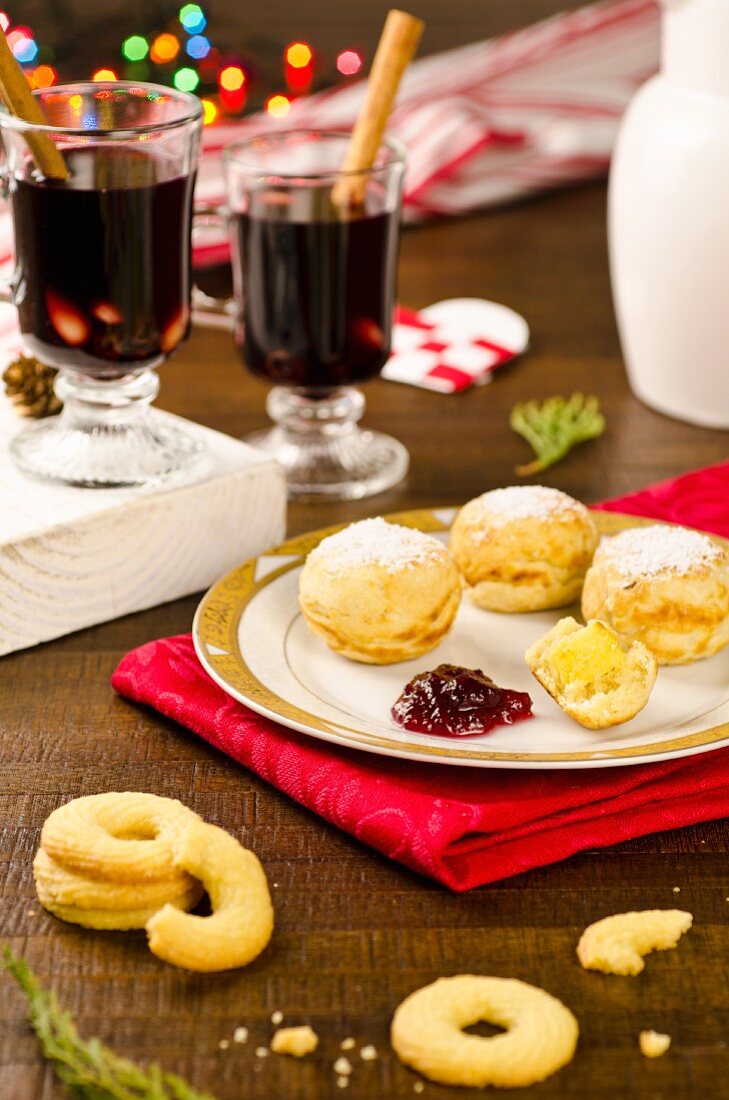 Christmas cakes and pastries and glogg (Denmark)