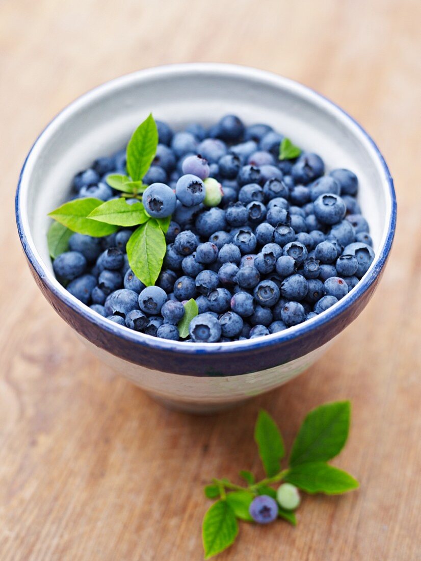 A bowl of blueberries
