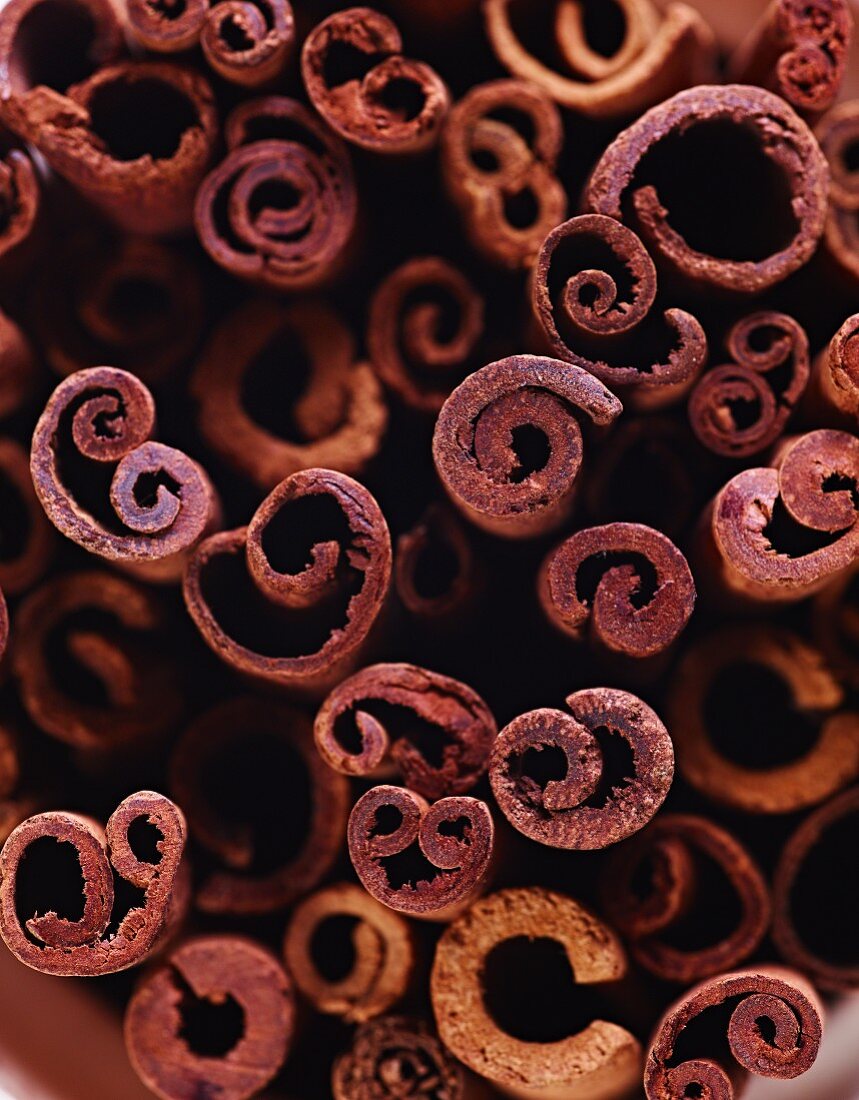 Cassia cinnamon sticks (seen from above)