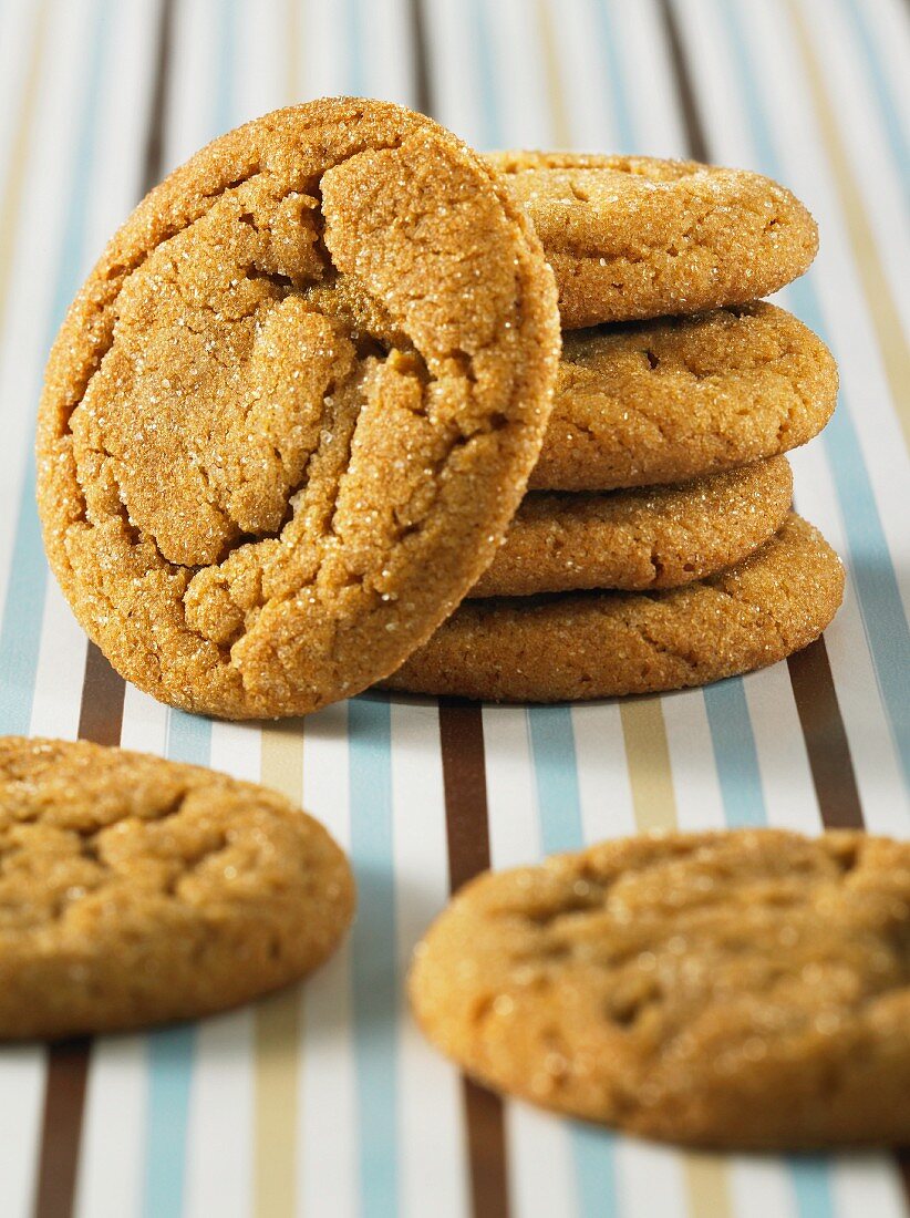 A stack of ginger biscuits