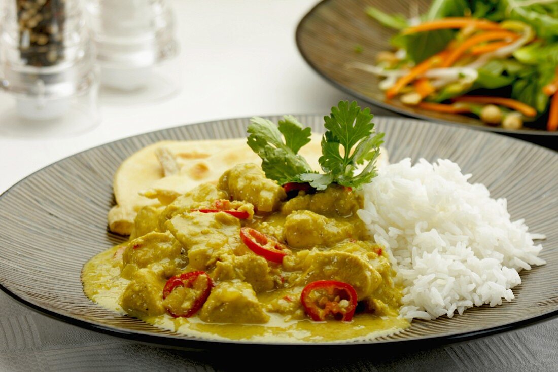 Chicken Korma (Hähnchencurry, Indien) mit Reis