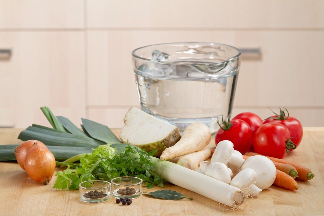 Ingredients for vegetable stock