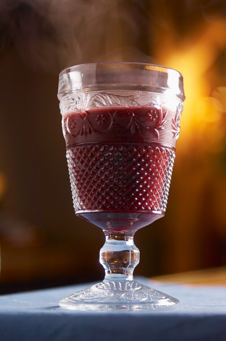 A glass of mulled wine