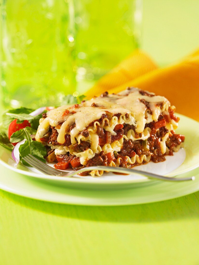 Lasagne with a side salad