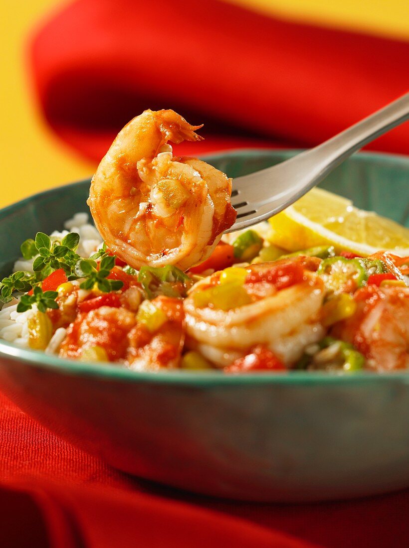 Southern style shrimps with rice (USA)