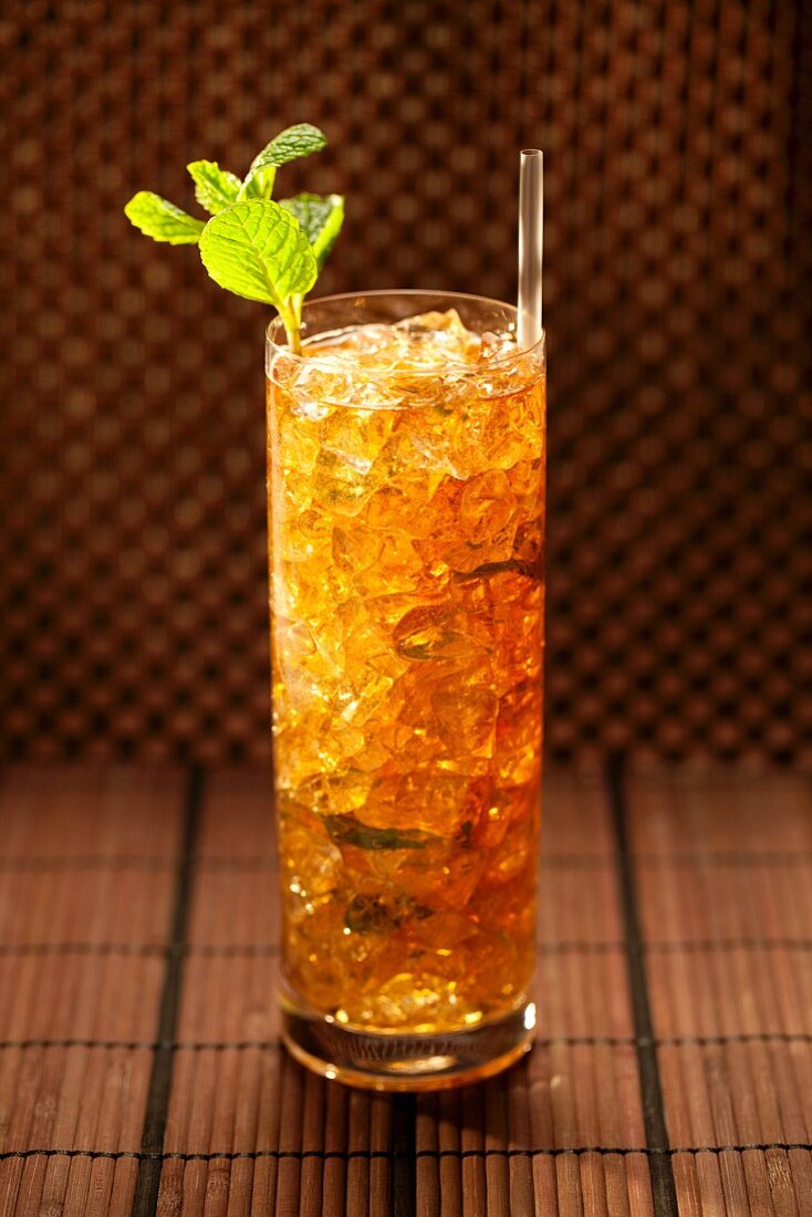 Mint Julep with a Straw