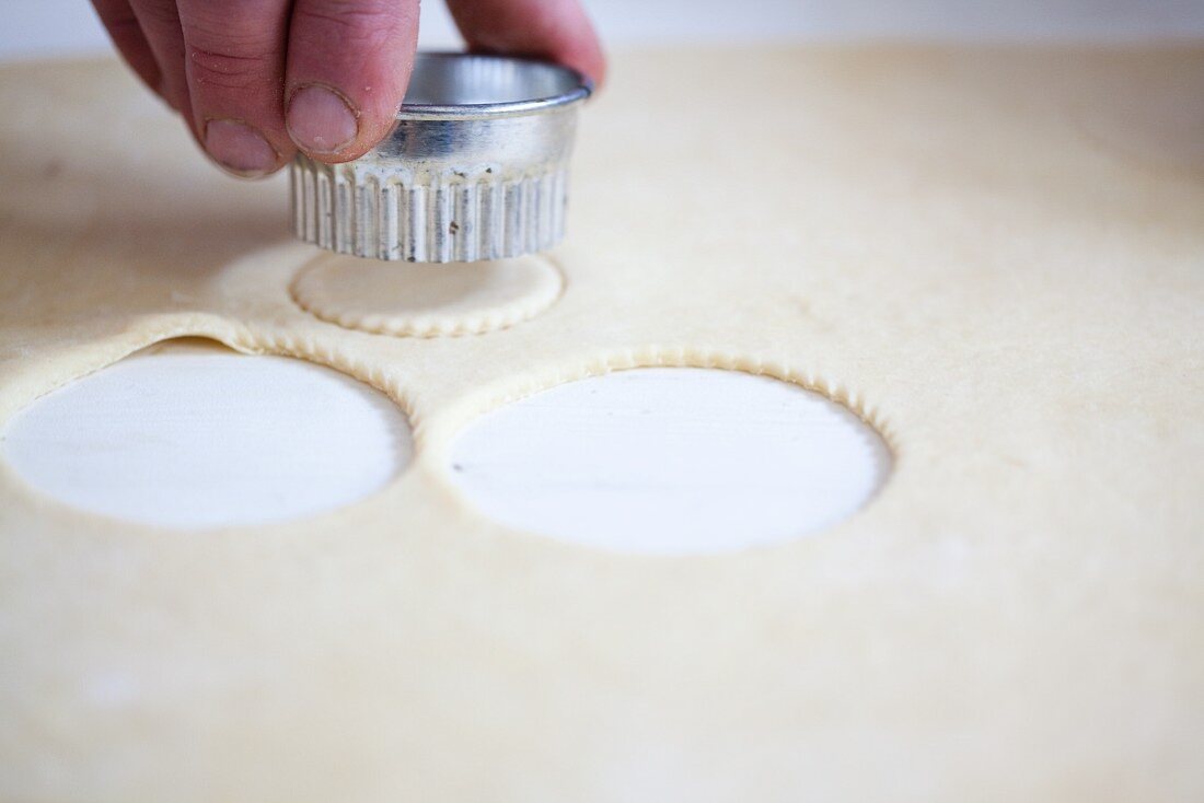 Biscuits being cut out