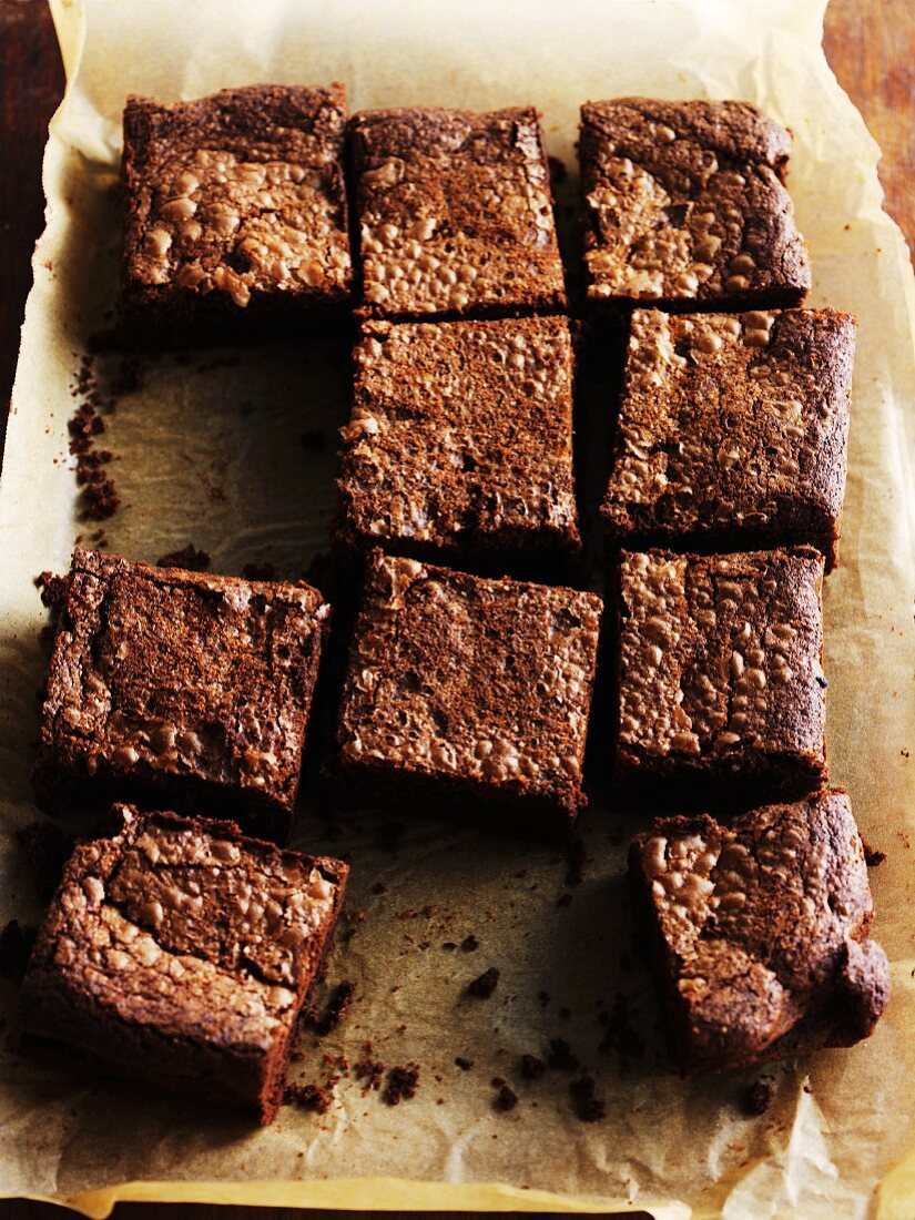 Brownies on a baking tray
