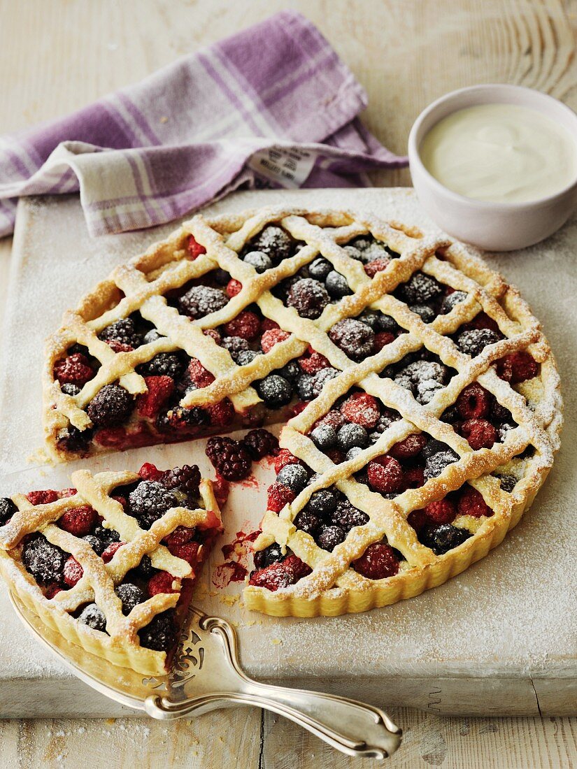 Berry tart with lattice crust