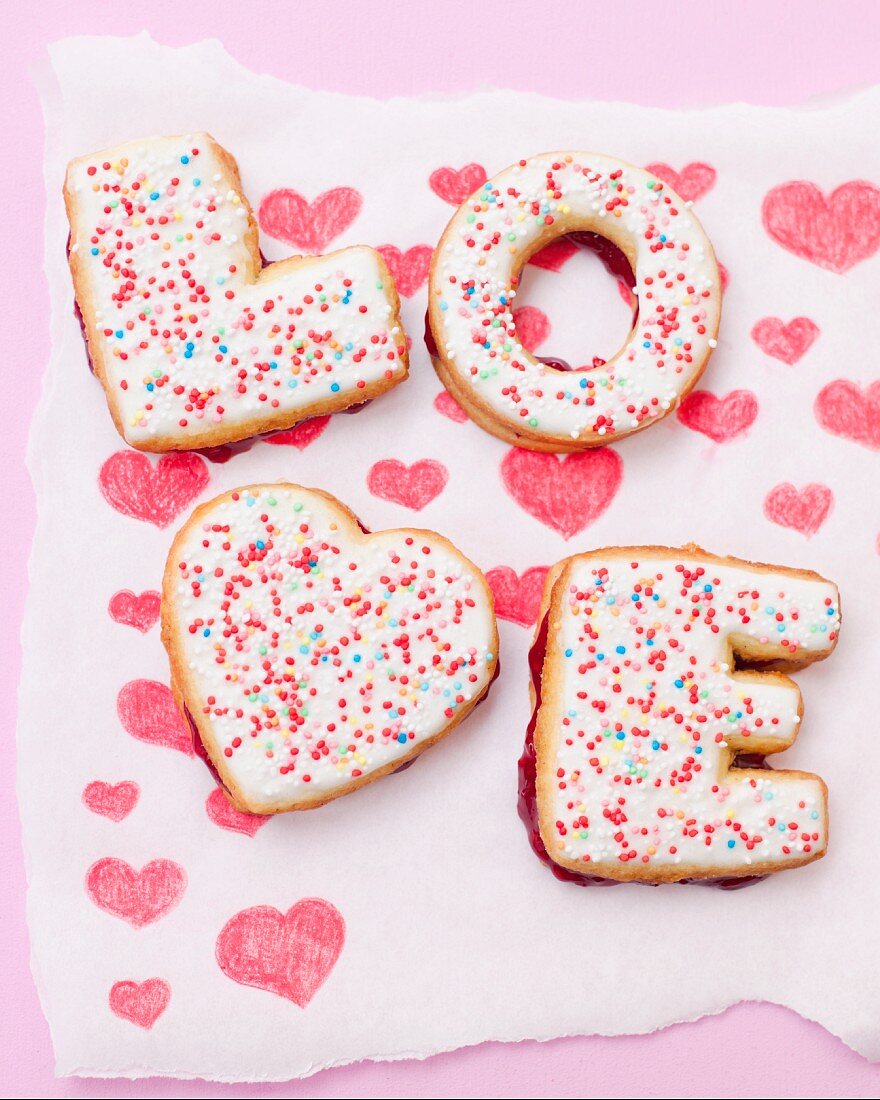 'Love' biscuits