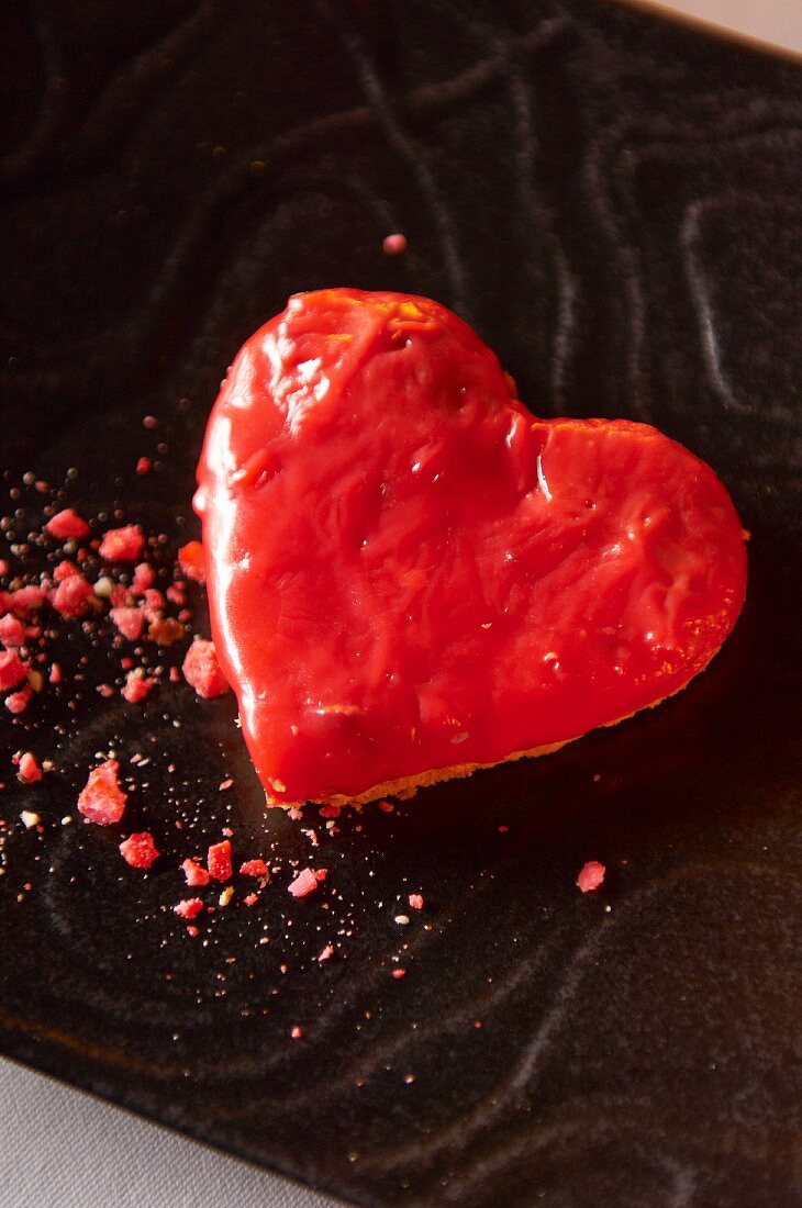 A heart-shaped praline with rose water