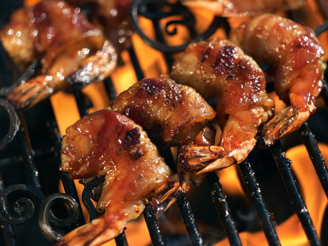 Stuffed Maple Glazed Shrimp on the Grill