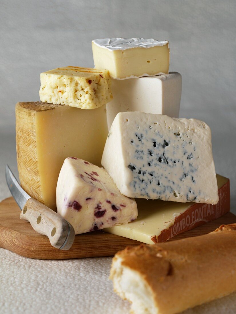 Assortment of Cheese; Parmesan, Blue, Brie, Cranberry White Cheddar, Lorraine Swiss and Goat