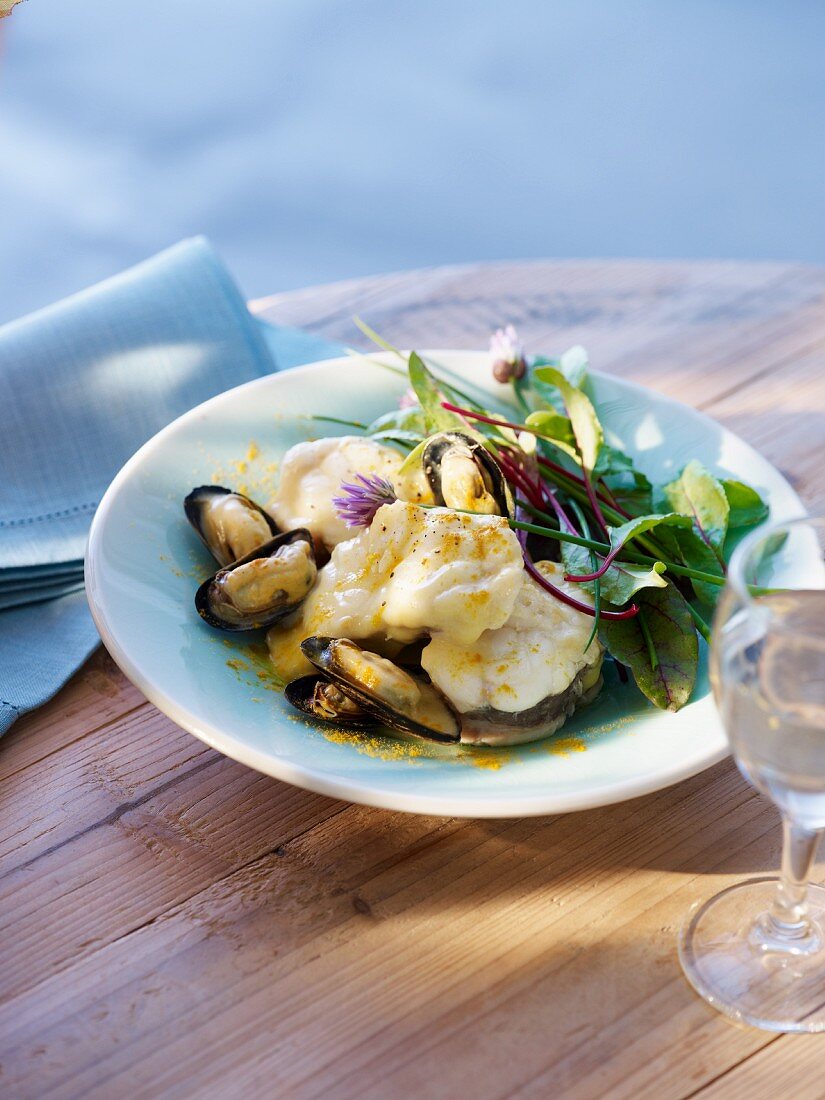 Monk fish fillet with mussels