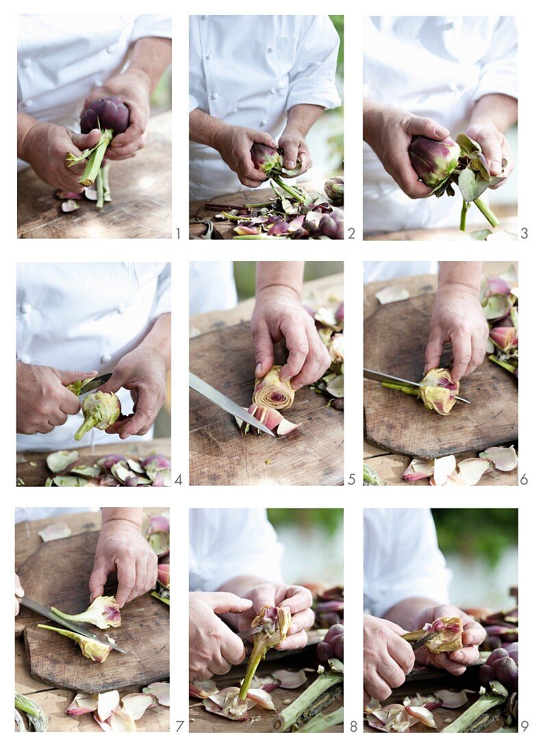 Preparing an artichoke