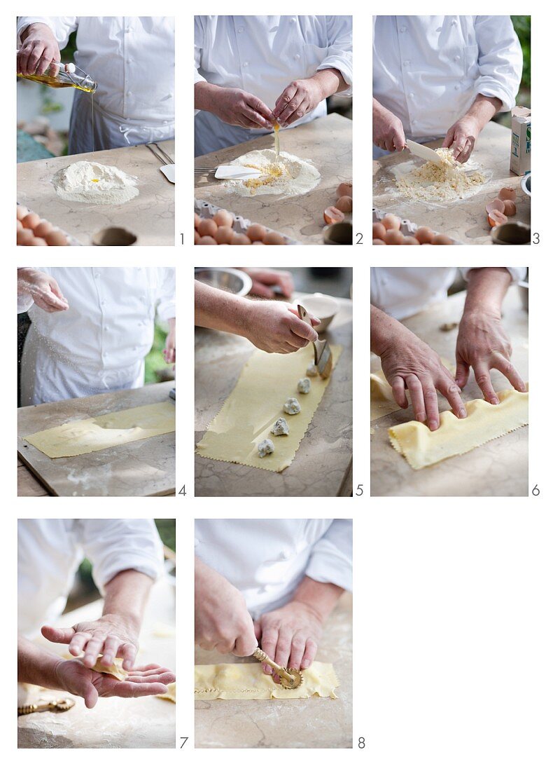 Making home-made ravioli