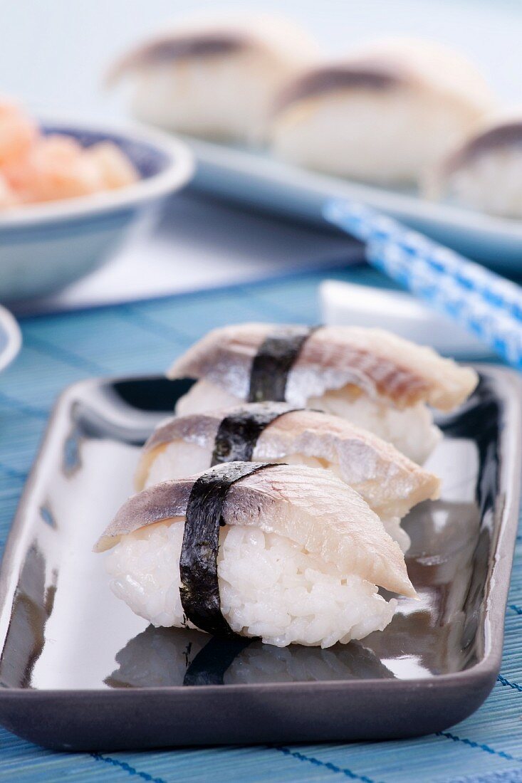 Herring Sushi on White