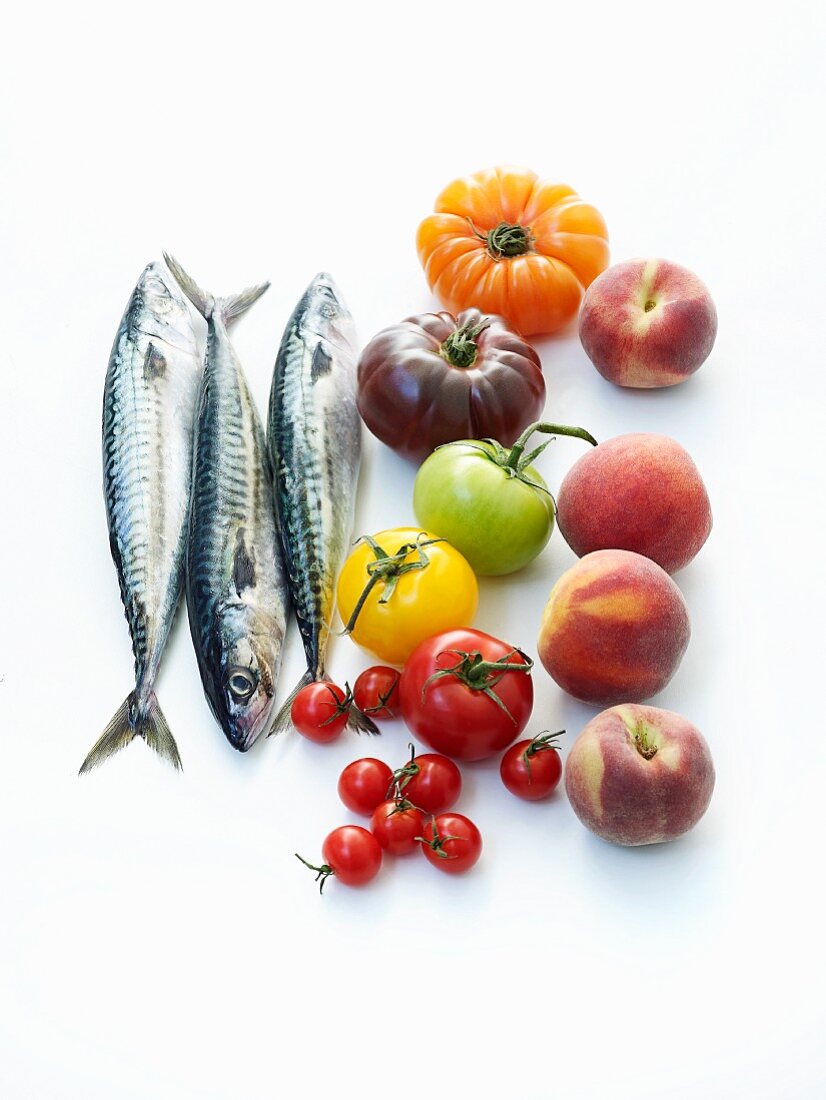 Makrelen, Tomaten und Pfirsiche
