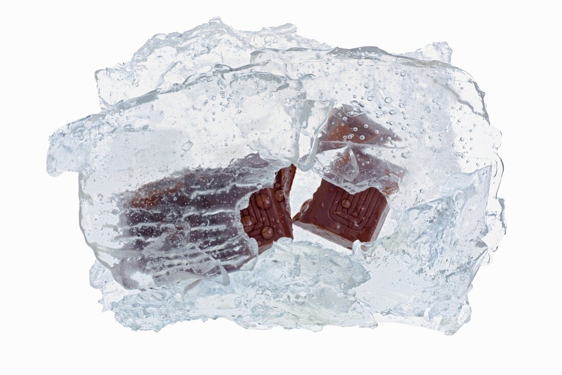 Schokolade im Eisblock