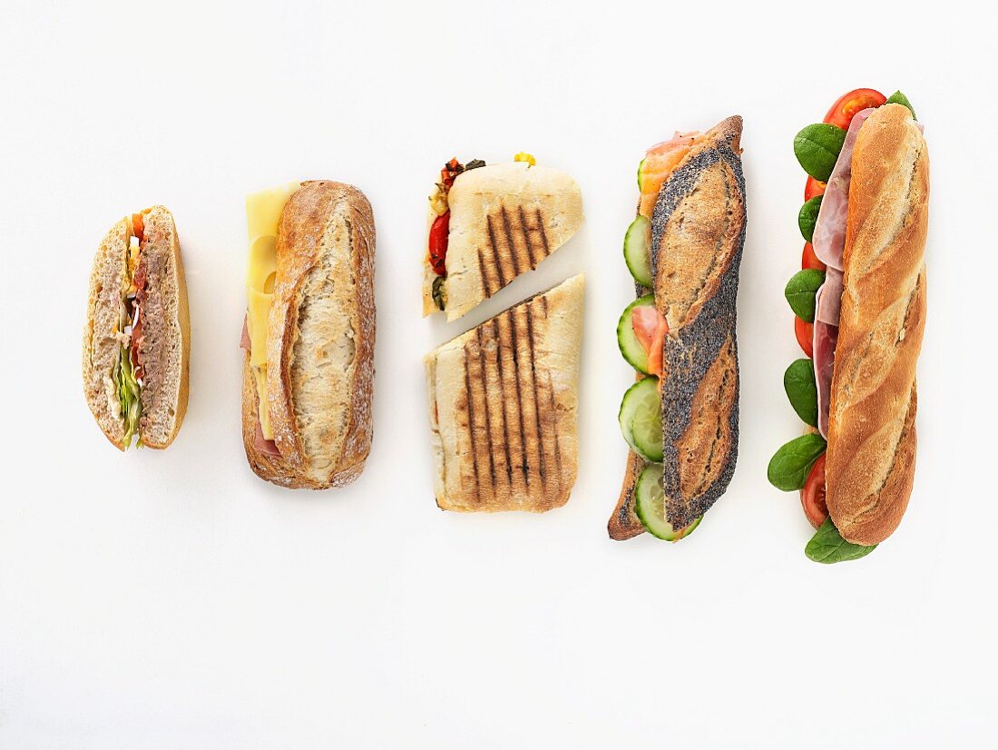 Verschiedene Sandwiches