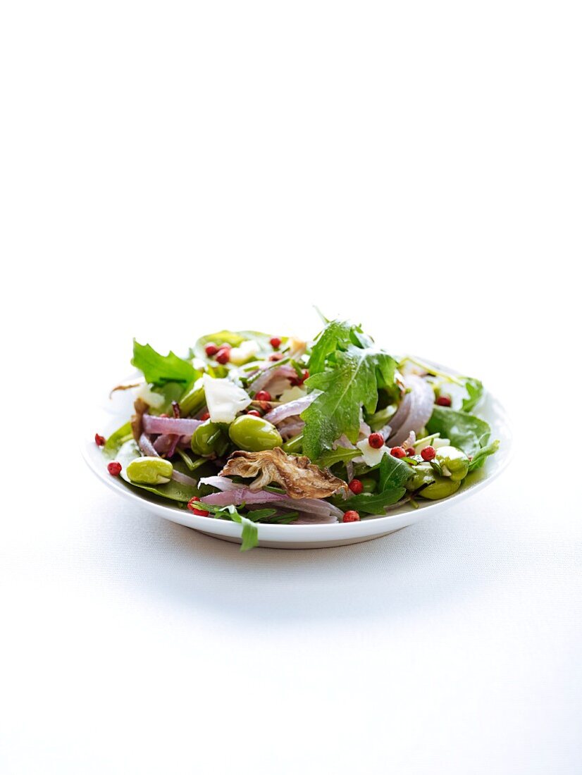 Artichoke salad with fava beans