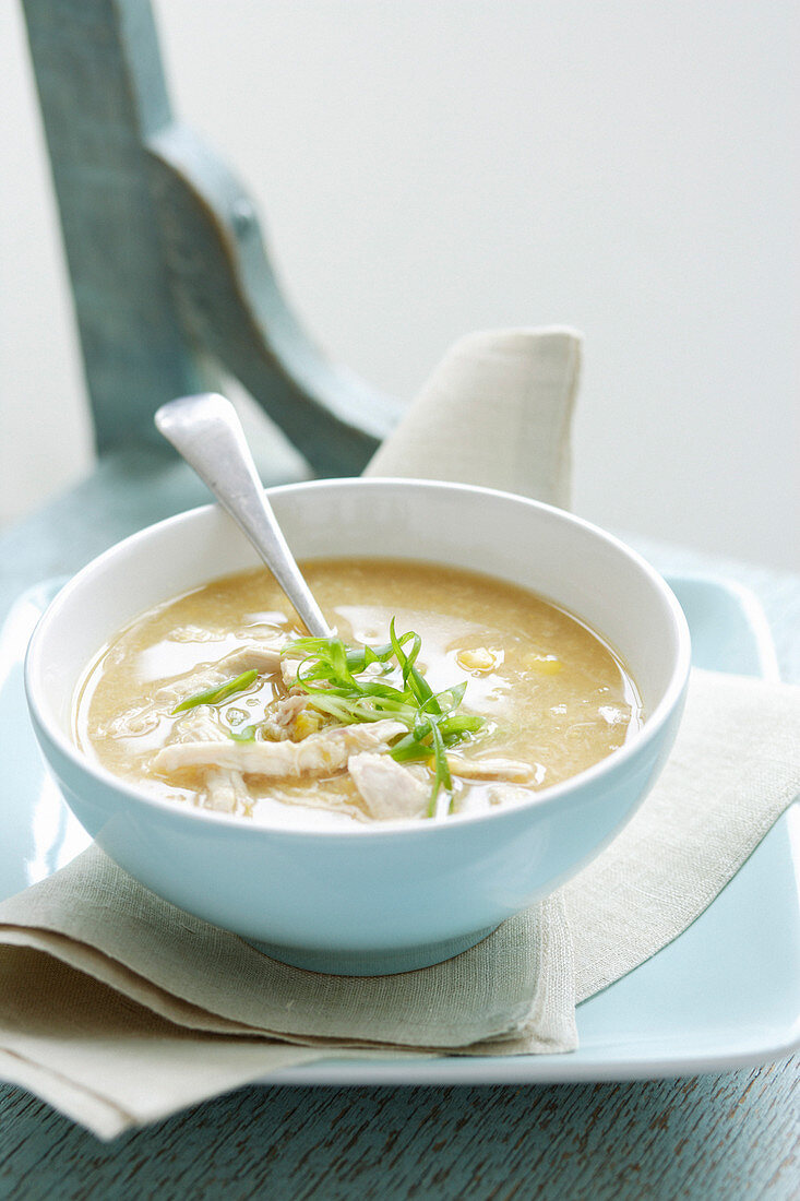 Cream of sweetcorn soup with chicken