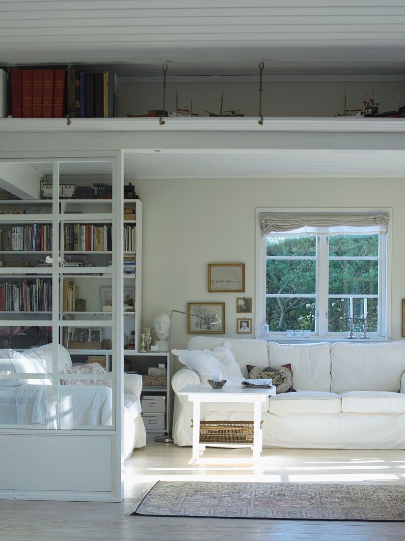 View into open-plan interior of country house