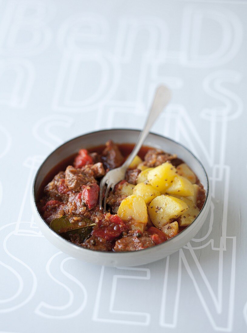 Pork curry with coriander potatoes