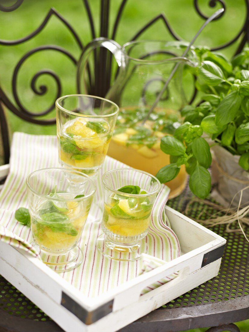 Peach punch with basil
