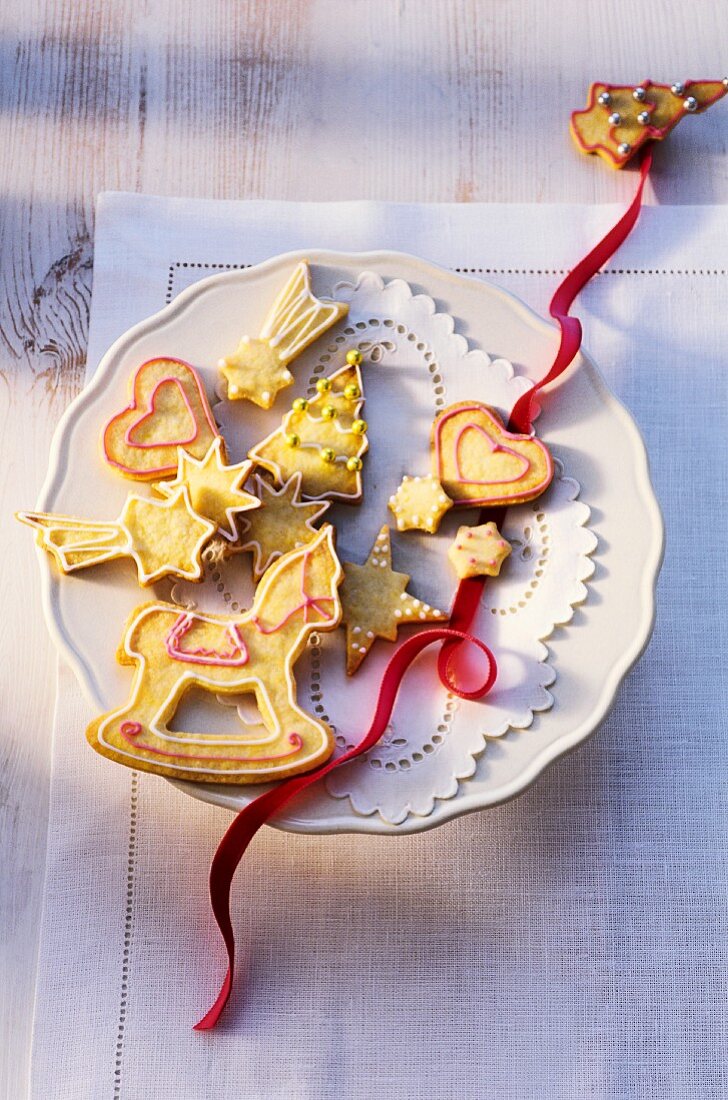 Colourful shortbread biscuits for Christmas