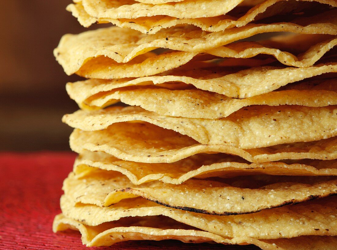 Stack of Tostadas; Close Up