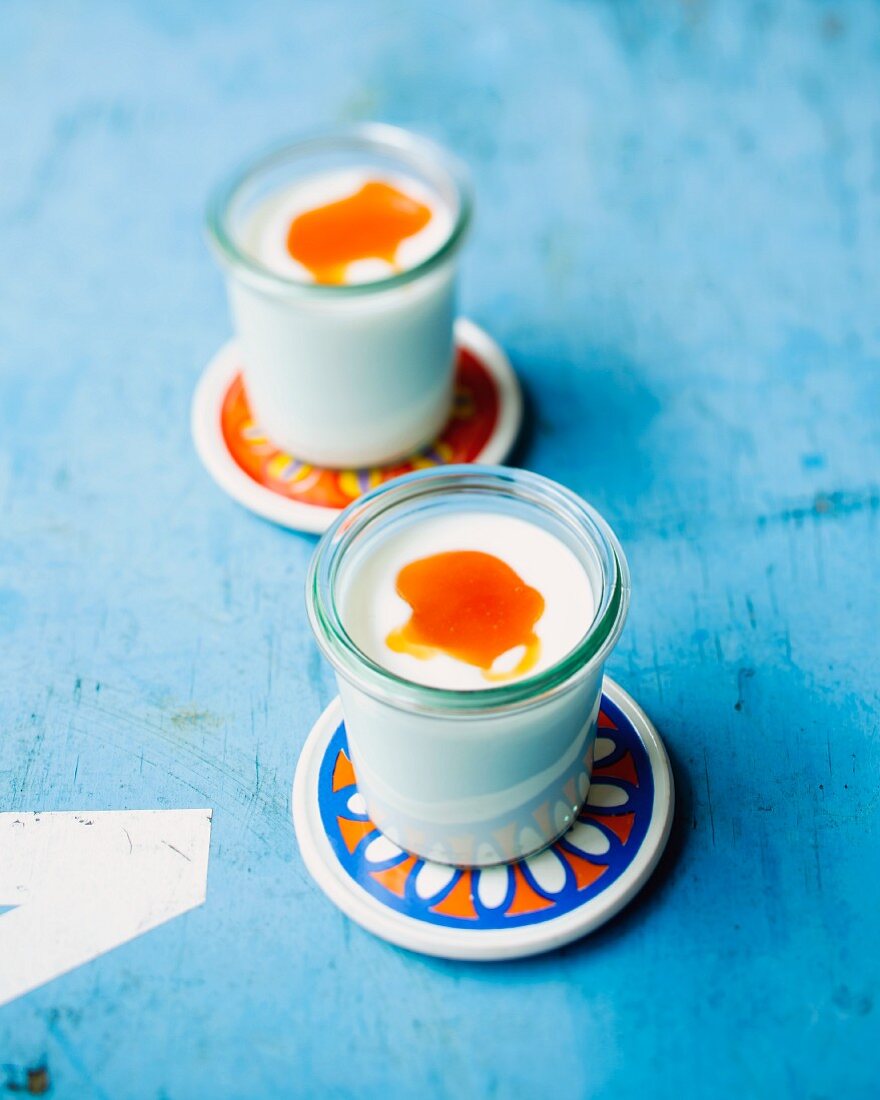 Yogurt with seabuckthorn juice and honey