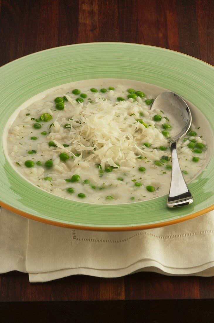 Risi e bisi (rice with peas and Parmesan)