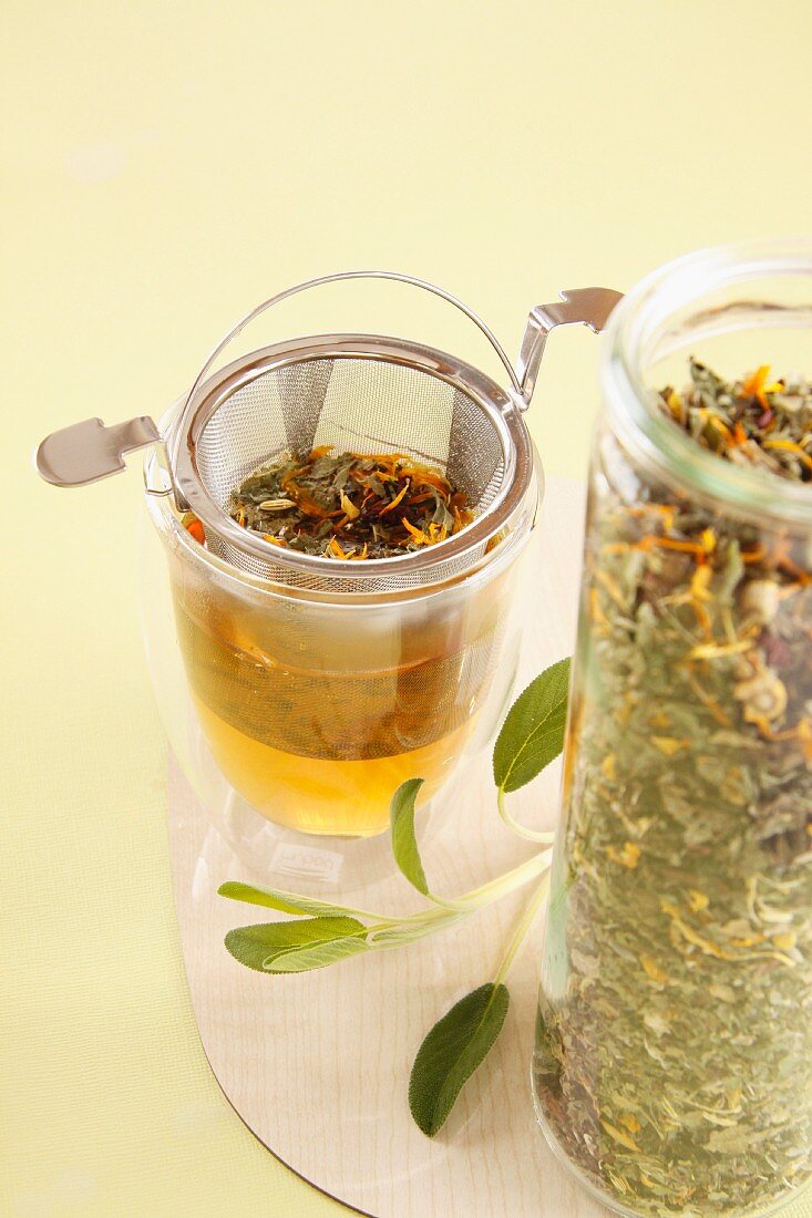 Floral herb tea