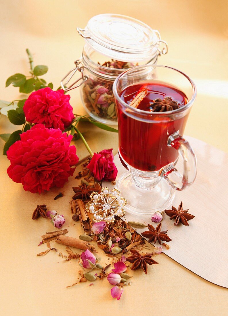 Rose tea with spices